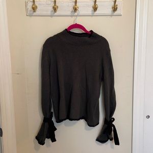 BP. Medium green mock neck sweater with bow tie sleeves